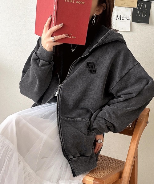 日本🇯🇵連線 JAVA 水洗Logo刺繡拉鍊連帽外套 男女可穿 雙拉鍊 水洗 刺繡 連帽外套 夾克 長袖 外套 2色(任買兩件711免運)/預購