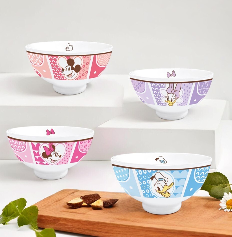 迪士尼米奇 唐老鴨- 4P陶瓷碗禮盒套裝