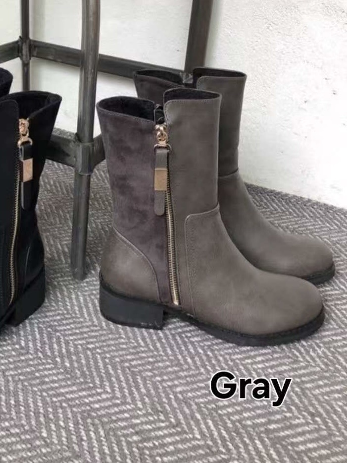 ⬇️開倉低至半價😱FINALSALE📣 內外拉鏈．麂皮 拼 仿皮 BOOTS【不設退換】