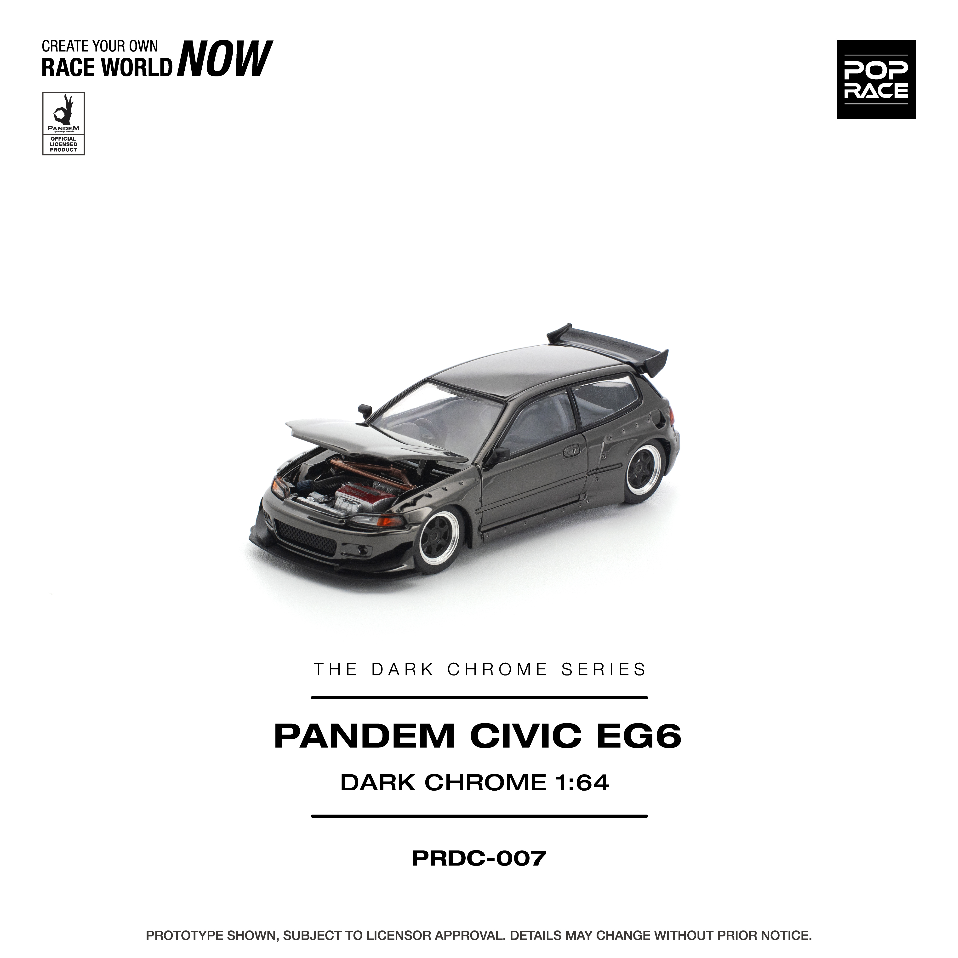 [預訂] POPRACE 1/64 PANDEM CIVIC EG6 DARK CHROME