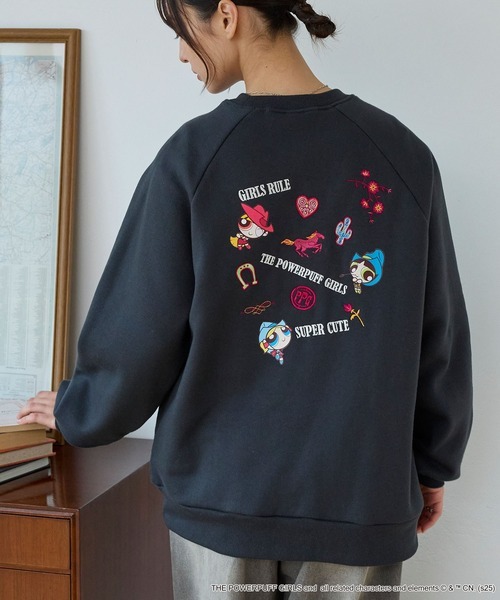 日本🇯🇵連線 MONO-MART x THE POWERPUFF GIRLS 飛天小女警 塗鴉刺繡插肩袖衛衣 復古美式 印花 插畫風 寬鬆 落肩 長袖 休閒 4款(任買兩件711免運)/預購