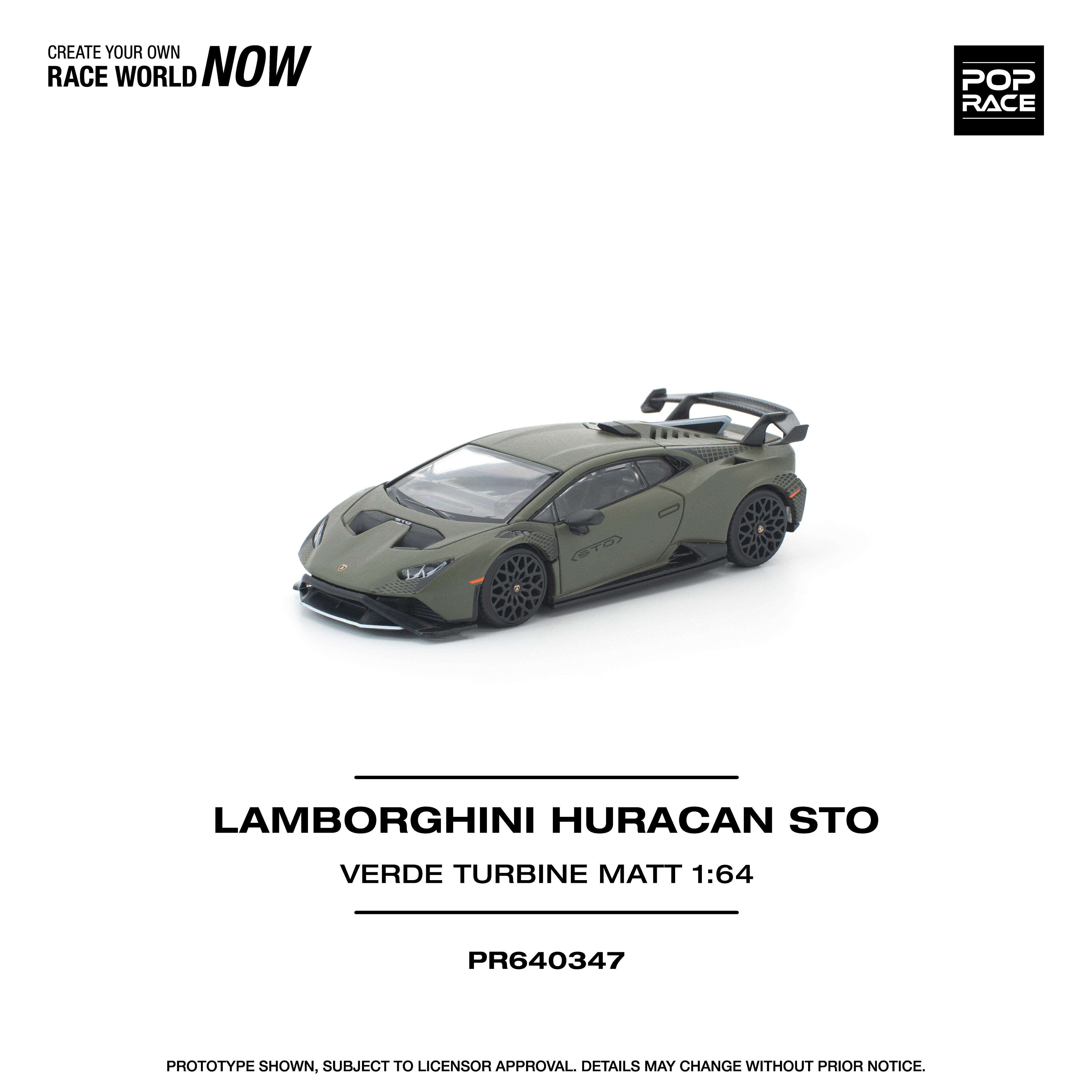 [預訂] POPRACE 1/64 LAMBORGHINI HURACAN STO VERDE TURBINE MATT