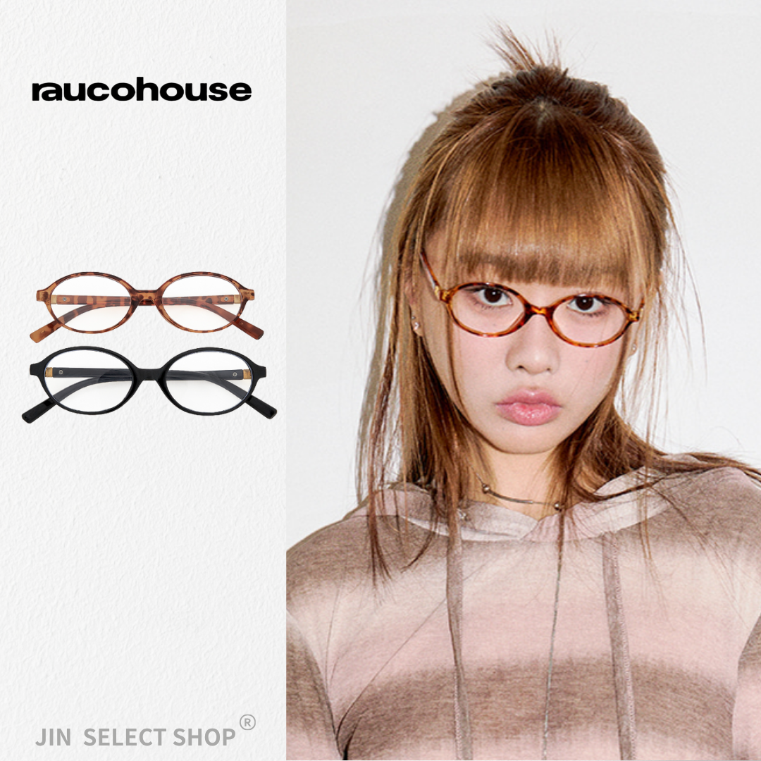 Raucohouse 橢圓琥珀豹紋造型鏡框 G18 知性感