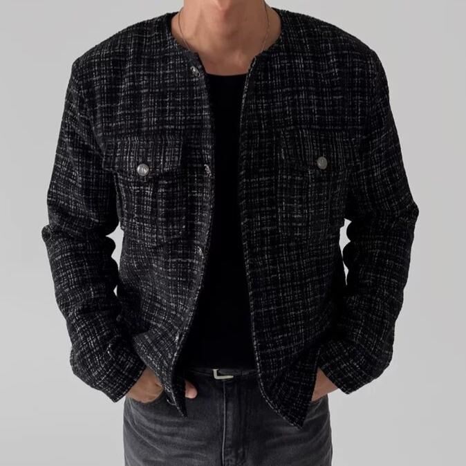 格紋開胸外套 JK2714