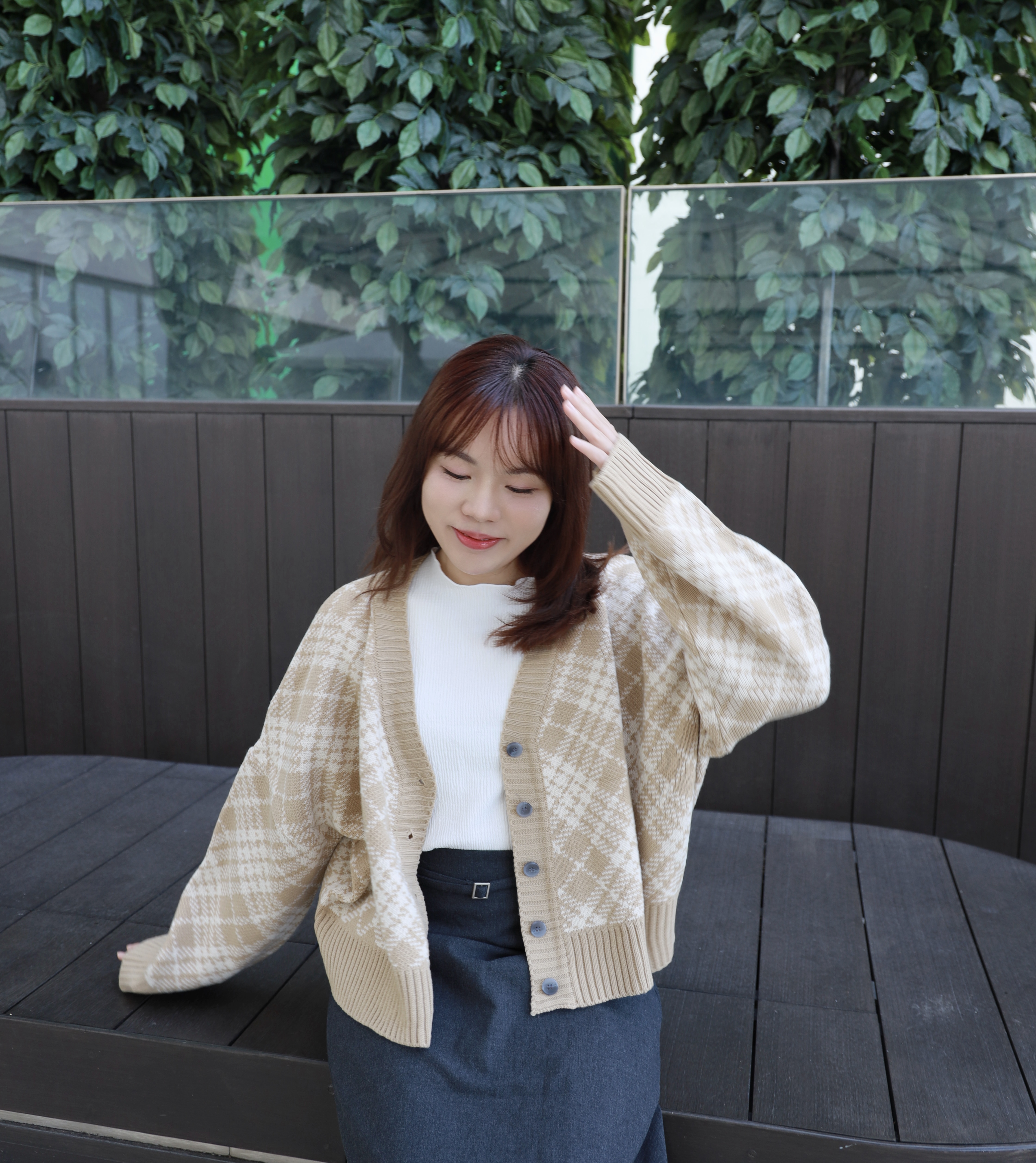 ||CA193|| 菱格闊身活潑外套