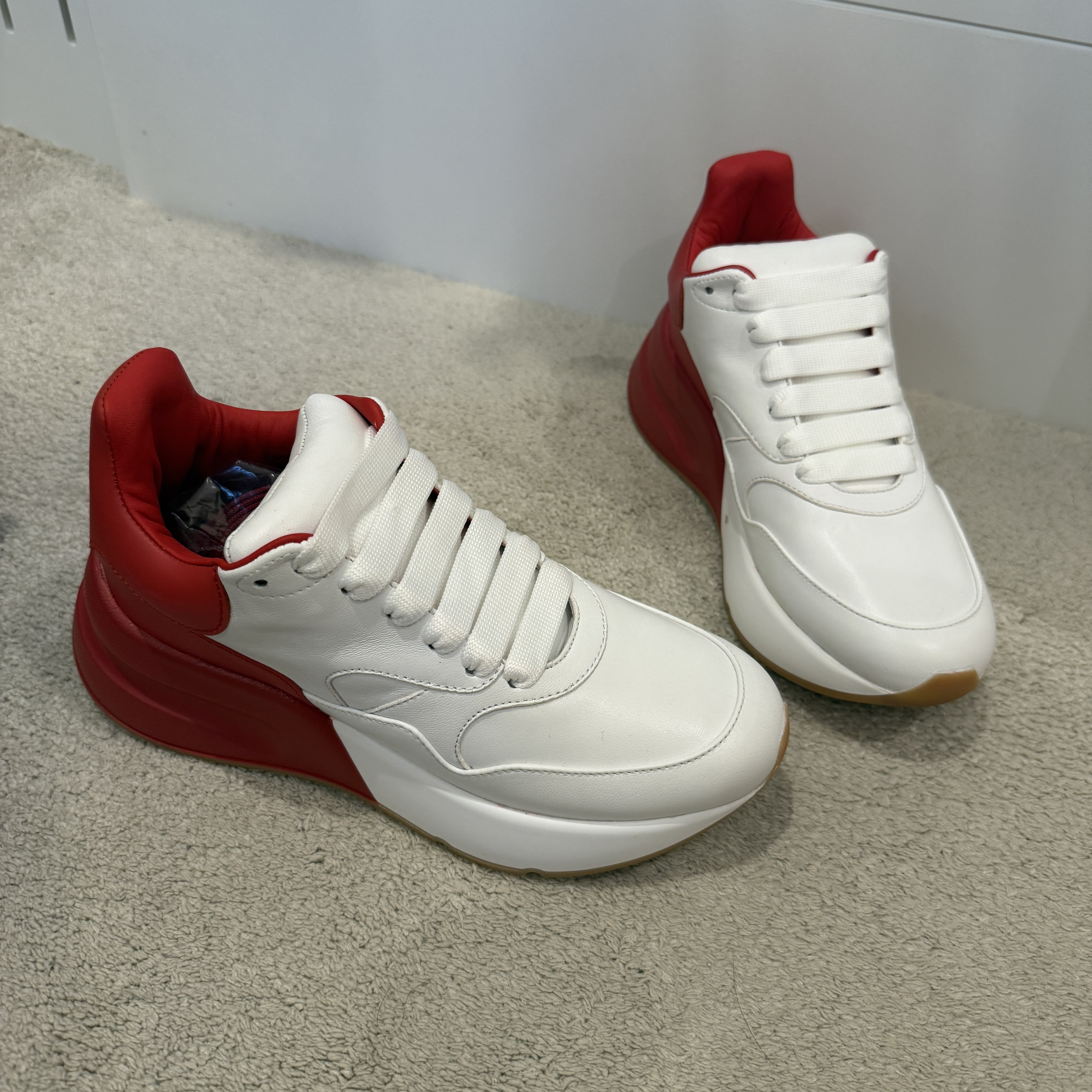 Alexander McQueen oversized sneakers white red