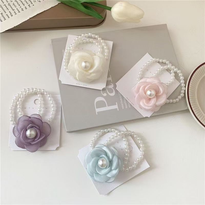 [3 FOR RM10] Camellia Pearl Blossom Hair Ties