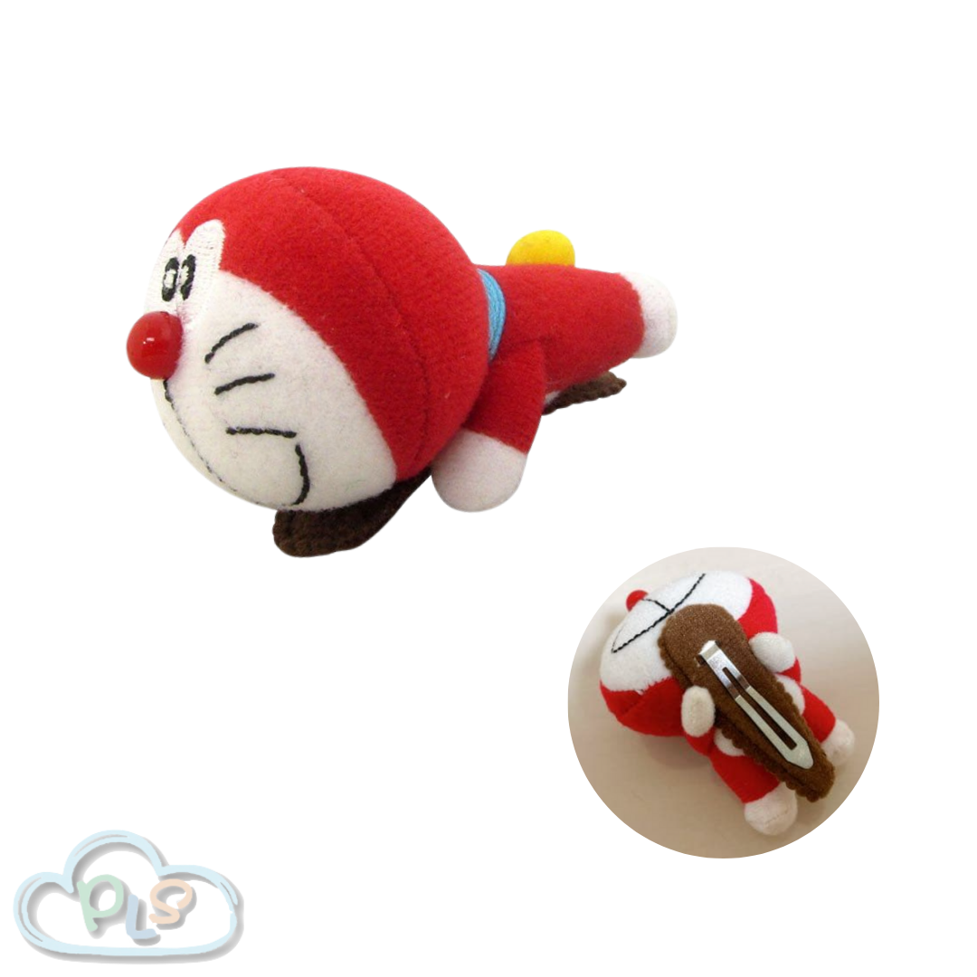 現貨 毛絨髮飾夾 迷你多啦 藤子F不二雄博物館 紅色 #71034-1