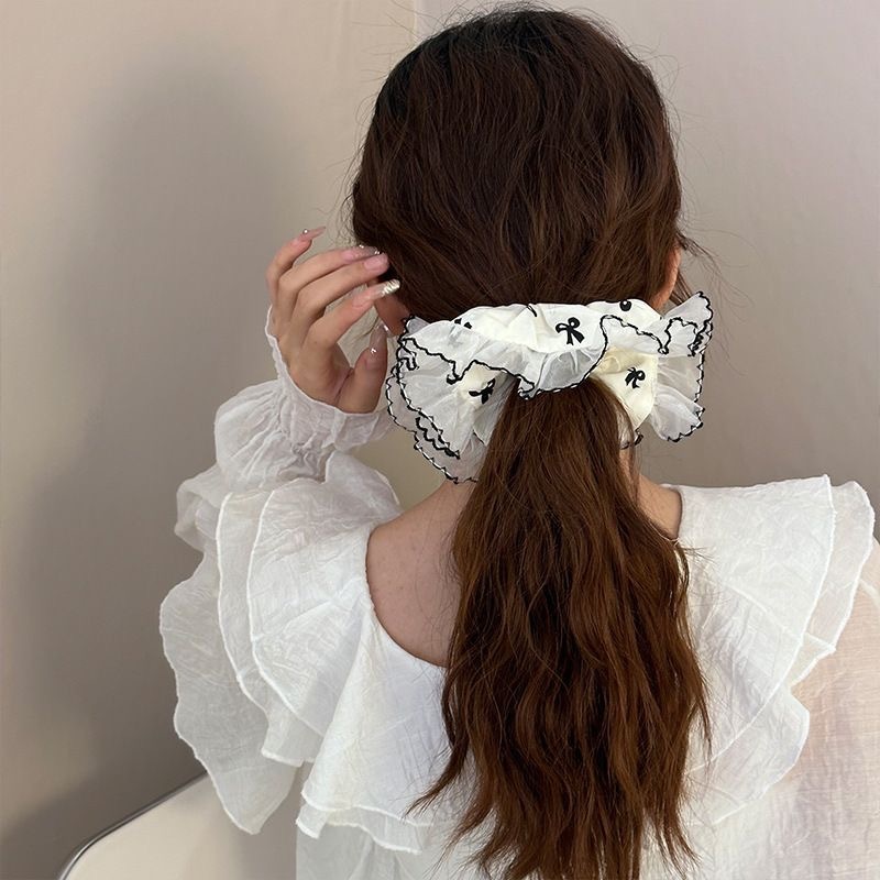 [3 FOR RM10] Black & White Forest Ruffle Scrunchies