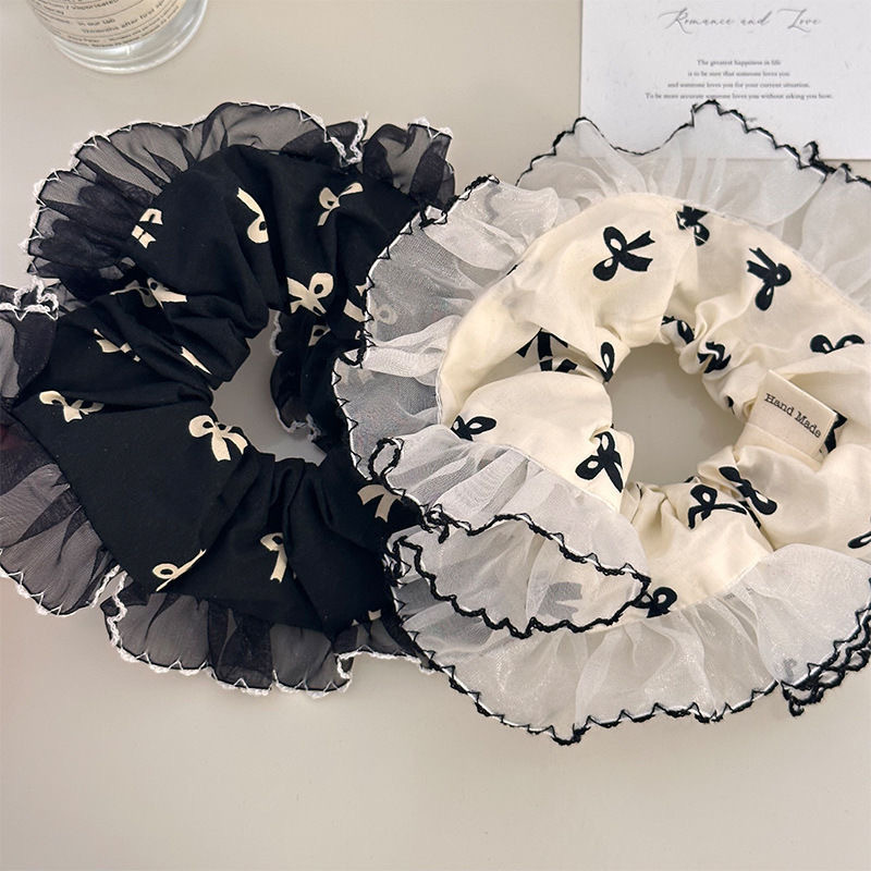 [3 FOR RM10] Black & White Forest Ruffle Scrunchies