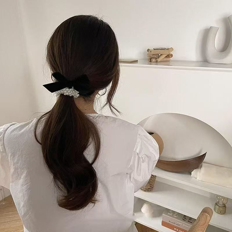 [3 FOR RM10] Hepburn-Inspired Pearl Bow Hair Ties