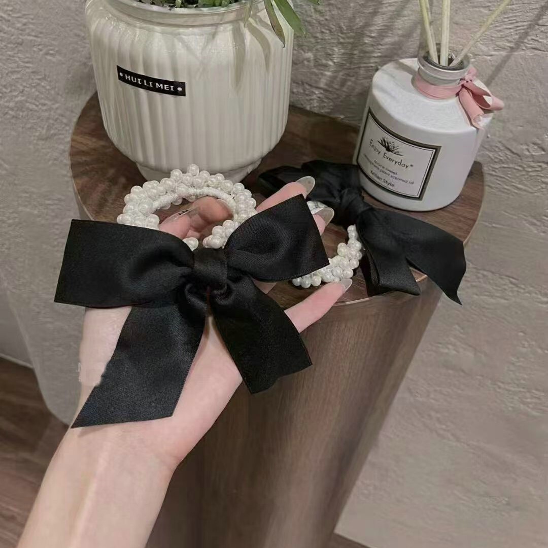 [3 FOR RM10] Hepburn-Inspired Pearl Bow Hair Ties