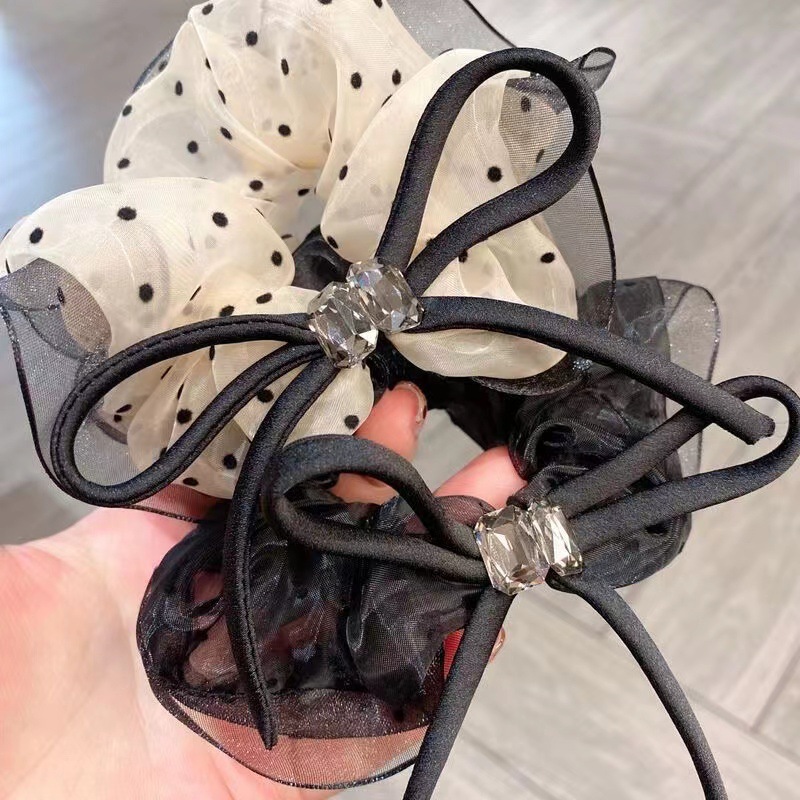 [3 FOR RM10] Sheer Polka-Dot Bow Scrunchies