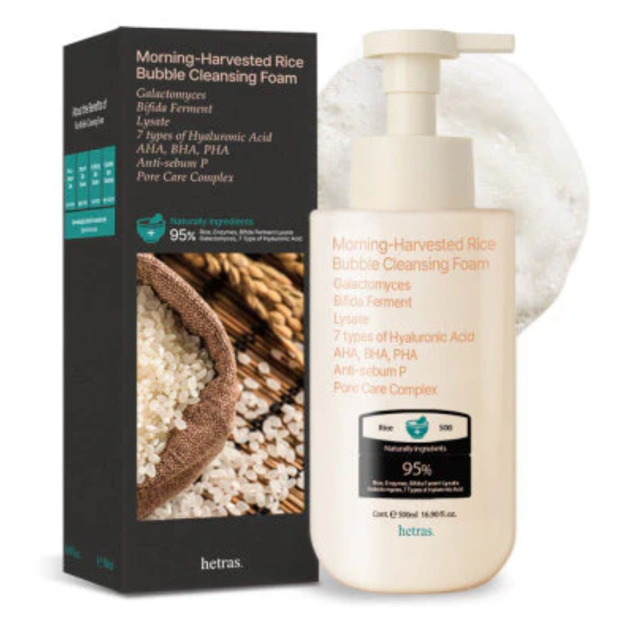 RC22 Hetras 晨曦米泡潔面泡沫 Morning Harvested Rice Bubble Cleansing Foam 500ml
