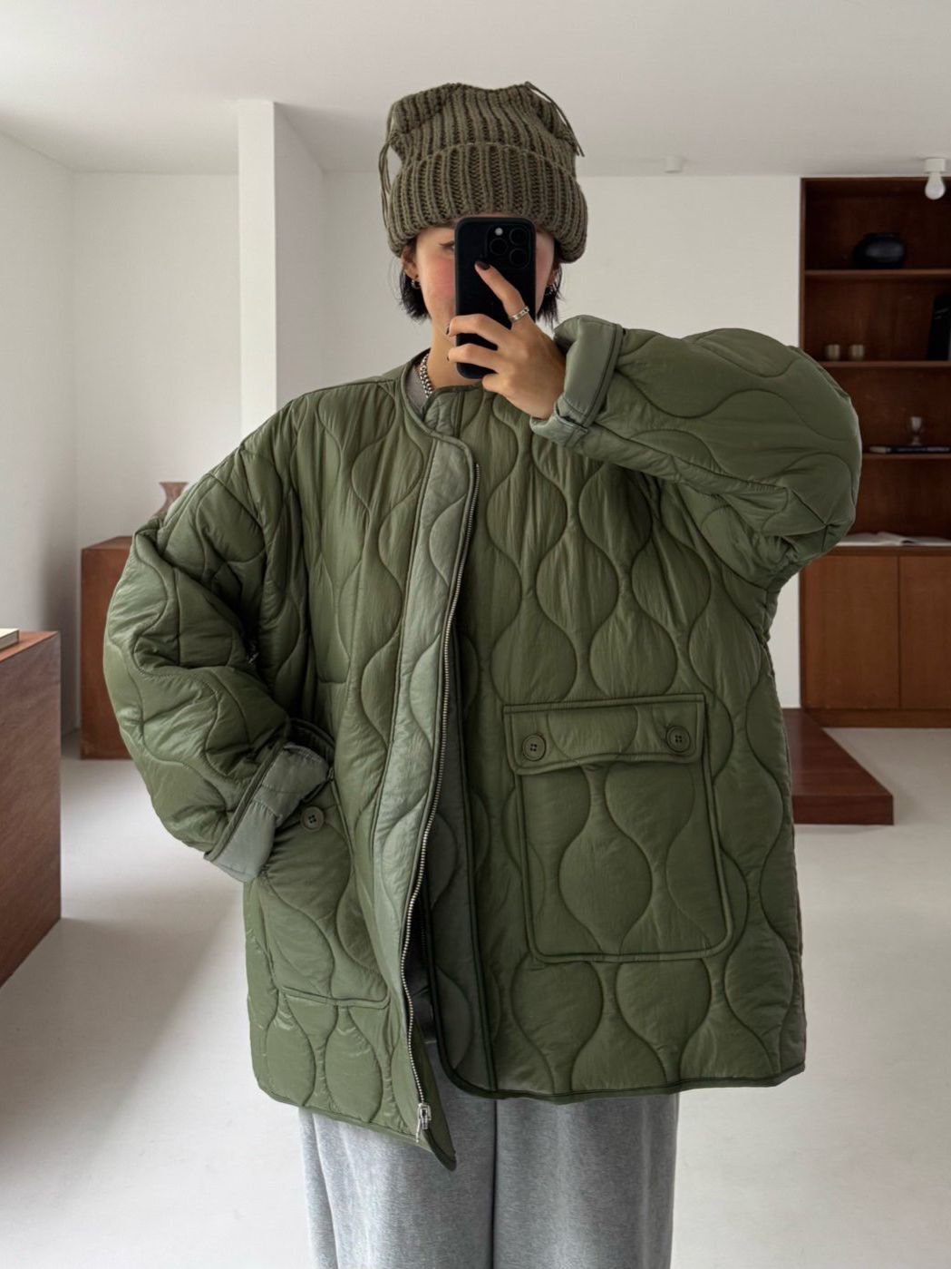 淨色暗紋拉鍊外套(雙面薄夾棉) Votus-197JK