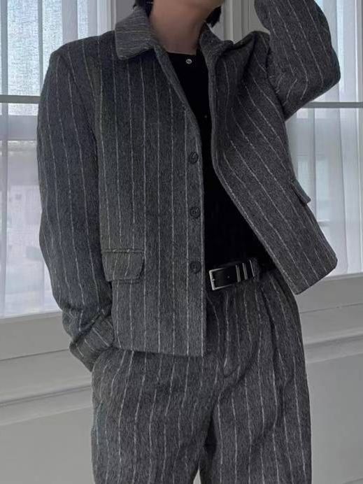 直間開胸針織外套 C_y-132JK