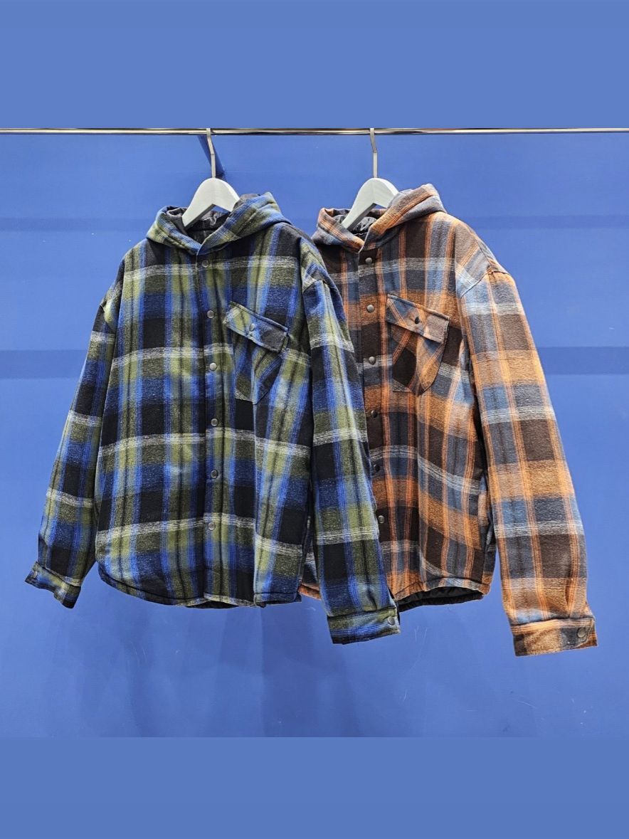 格仔連帽恤衫外套(薄夾棉) COVILL-240JK