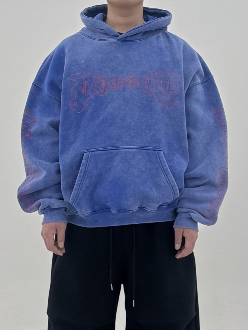 洗水英文字連帽衛衣(薄抓毛底) COVILL-243T