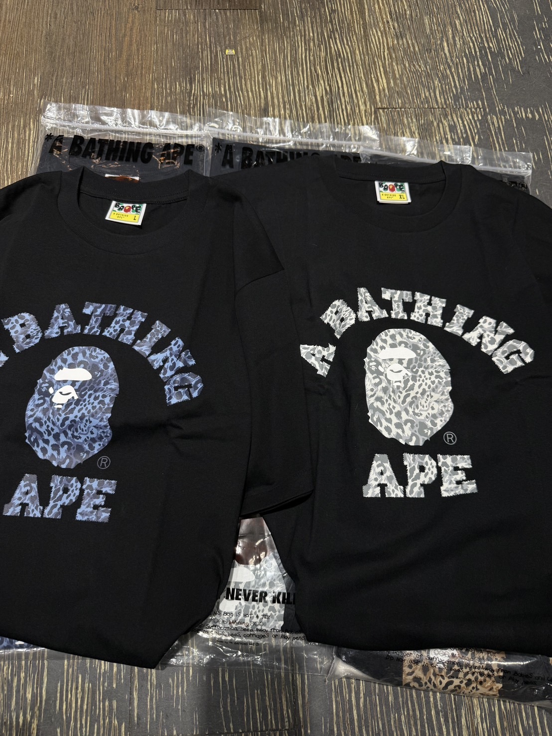 BAPE 豹紋 Wild Leopard Pattern College Tee 0ZXTEM039101P