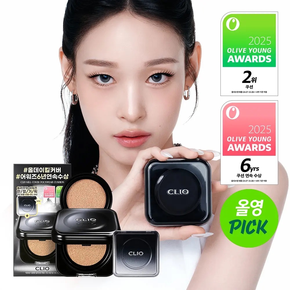 《Olive young連線》CLIO KILL COVER FOUNWEAR CUSHION THE ORIGINAL 15g*2 set with mini