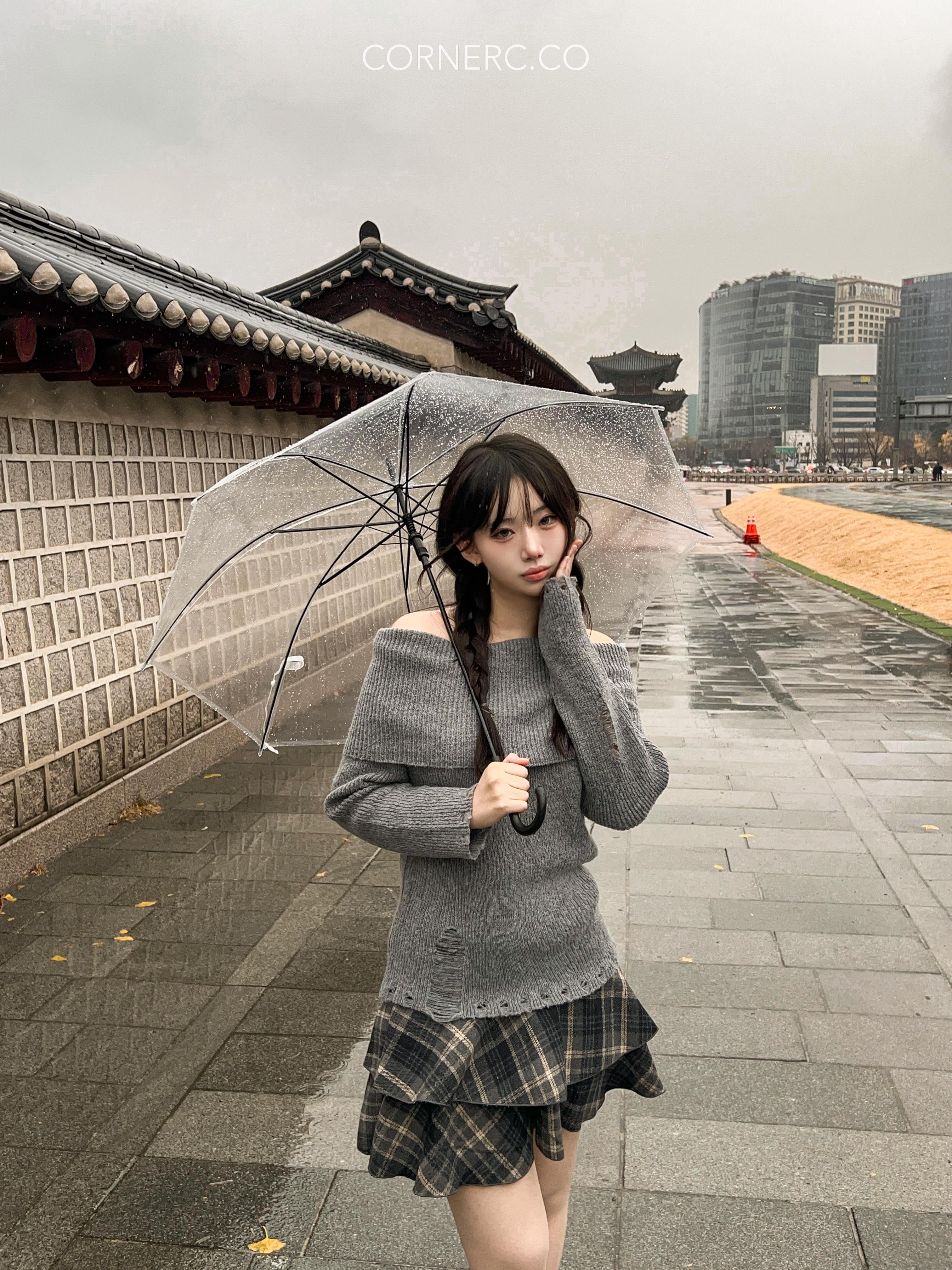 節日感Max！破洞一字肩針織上衣〈🇰🇷DAY 1〉