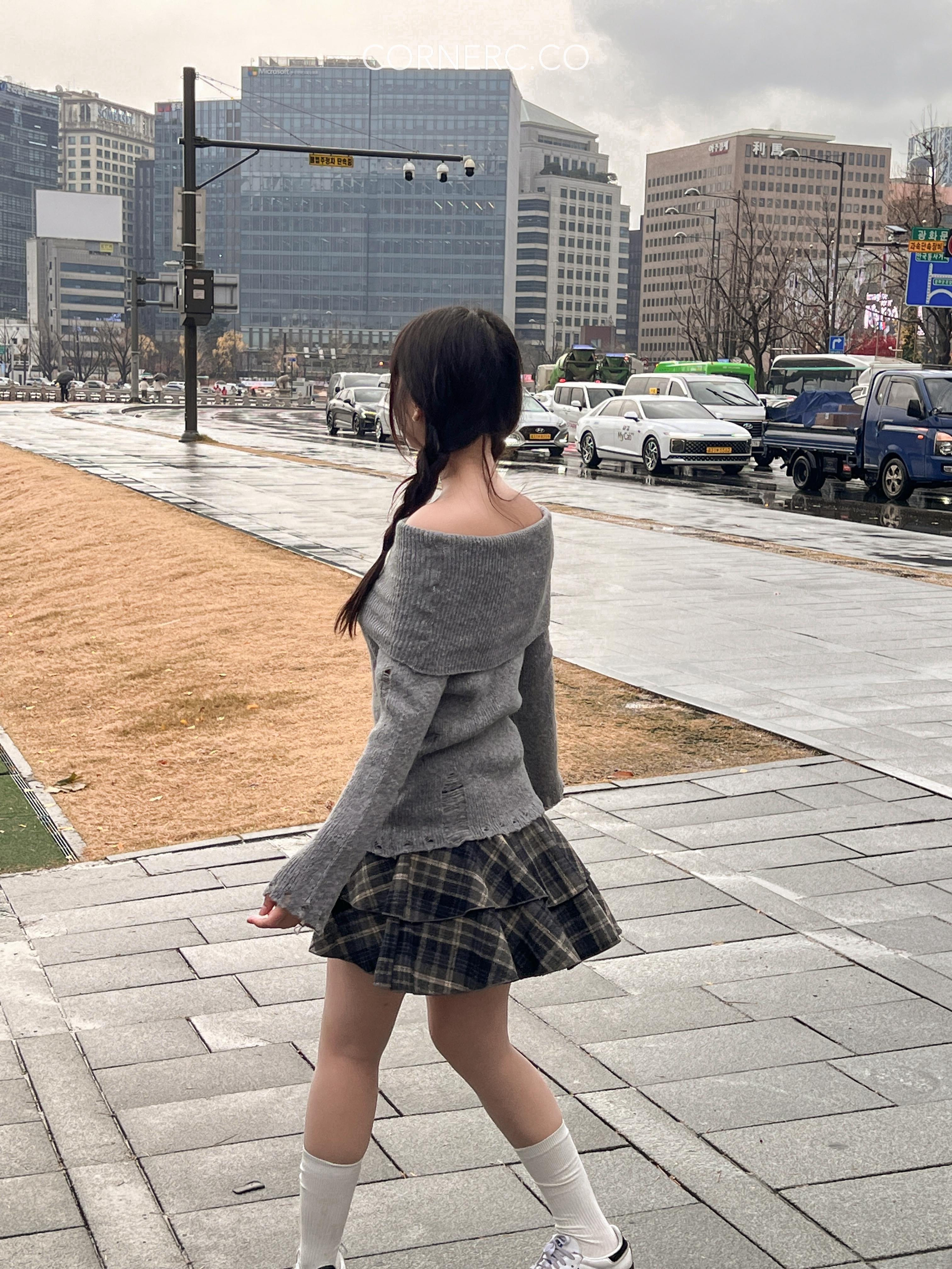 秋冬磨毛格紋雙層短裙〈🇰🇷DAY 1〉
