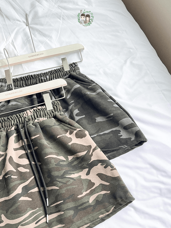 內刷毛迷彩棉質短裙〈🇰🇷DAY 1〉