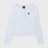 [S] WHO.A.U Steve Ribbed Henry Neck T-, (39)Ivory, WHLAF4952F39 (SWAU584)