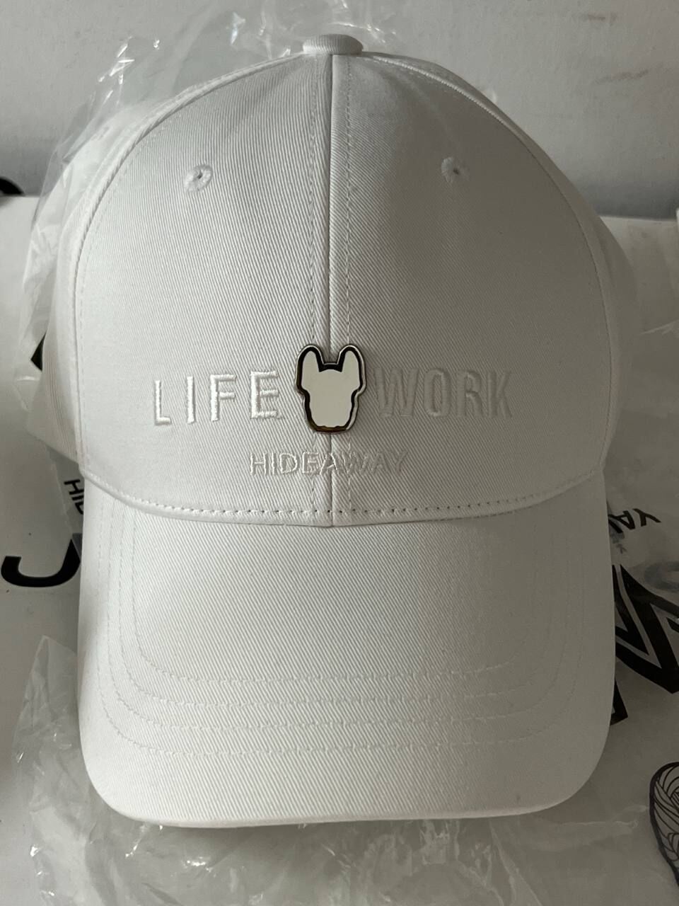 [S] LIFEWORK WHITE SOLID RADOK EMBROIDERED HARD BALL CAP, LW255CP011-WHITE (SLW516)