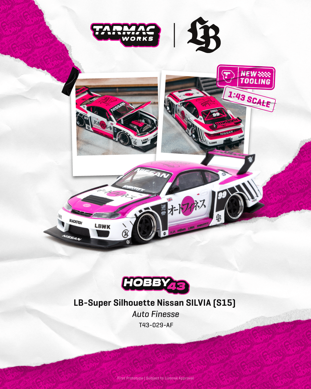 PO-$363 * TARMAC * 1:43 LB-Super Silhouette Nissan SILVIA (S15) Auto Finesse