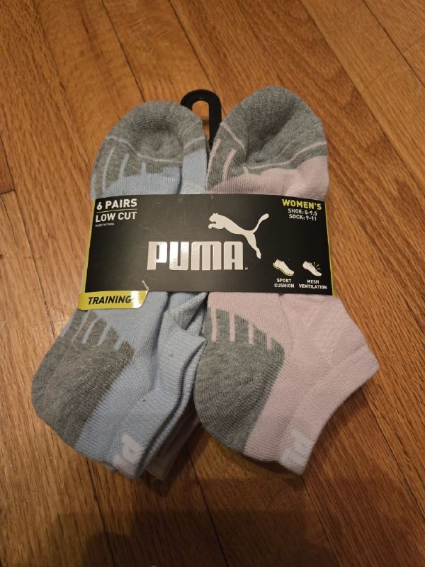 [U] CW PUMA MULTI WOMEN'S 6 PAIRS LOW CUT TRAINING SOCKS, 888822611969 (UCW78)