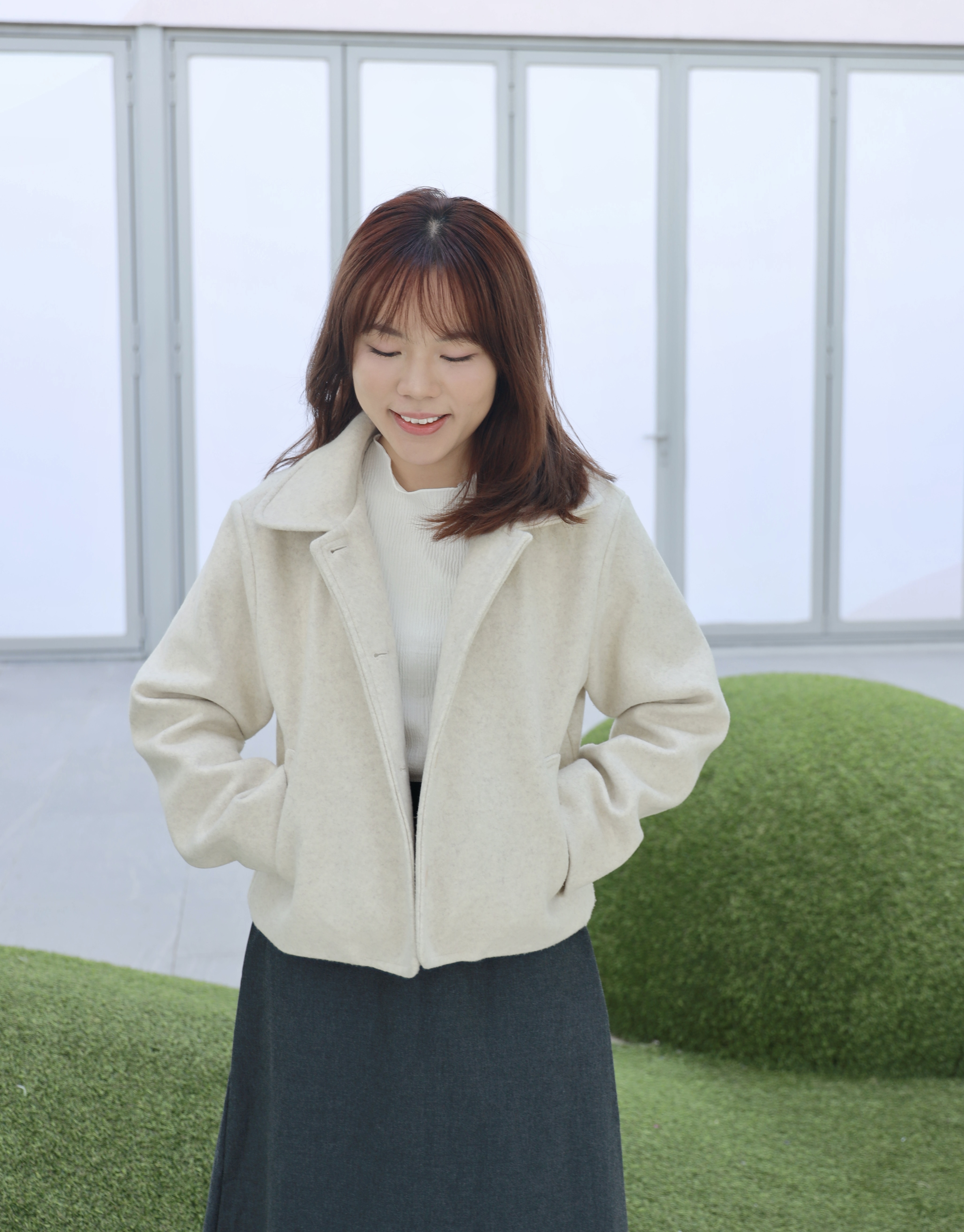 ||CA192|| 反領闊短身斯文外套