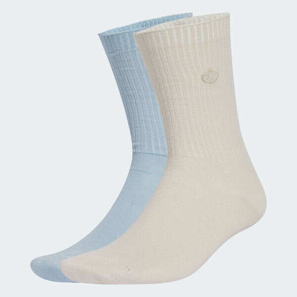 Adidas 愛迪達 Crew Sock 2pp JJ1837 中筒襪 2雙入 米 藍