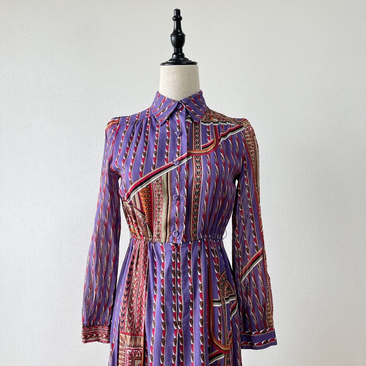 絲巾畫廊紫色古著洋裝