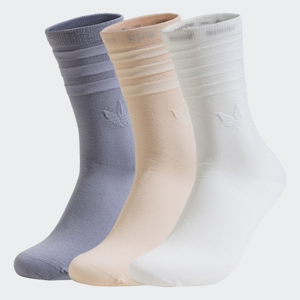 Adidas 愛迪達 Crew Sock 3pp JJ4305 中筒襪 3雙入 米 灰
