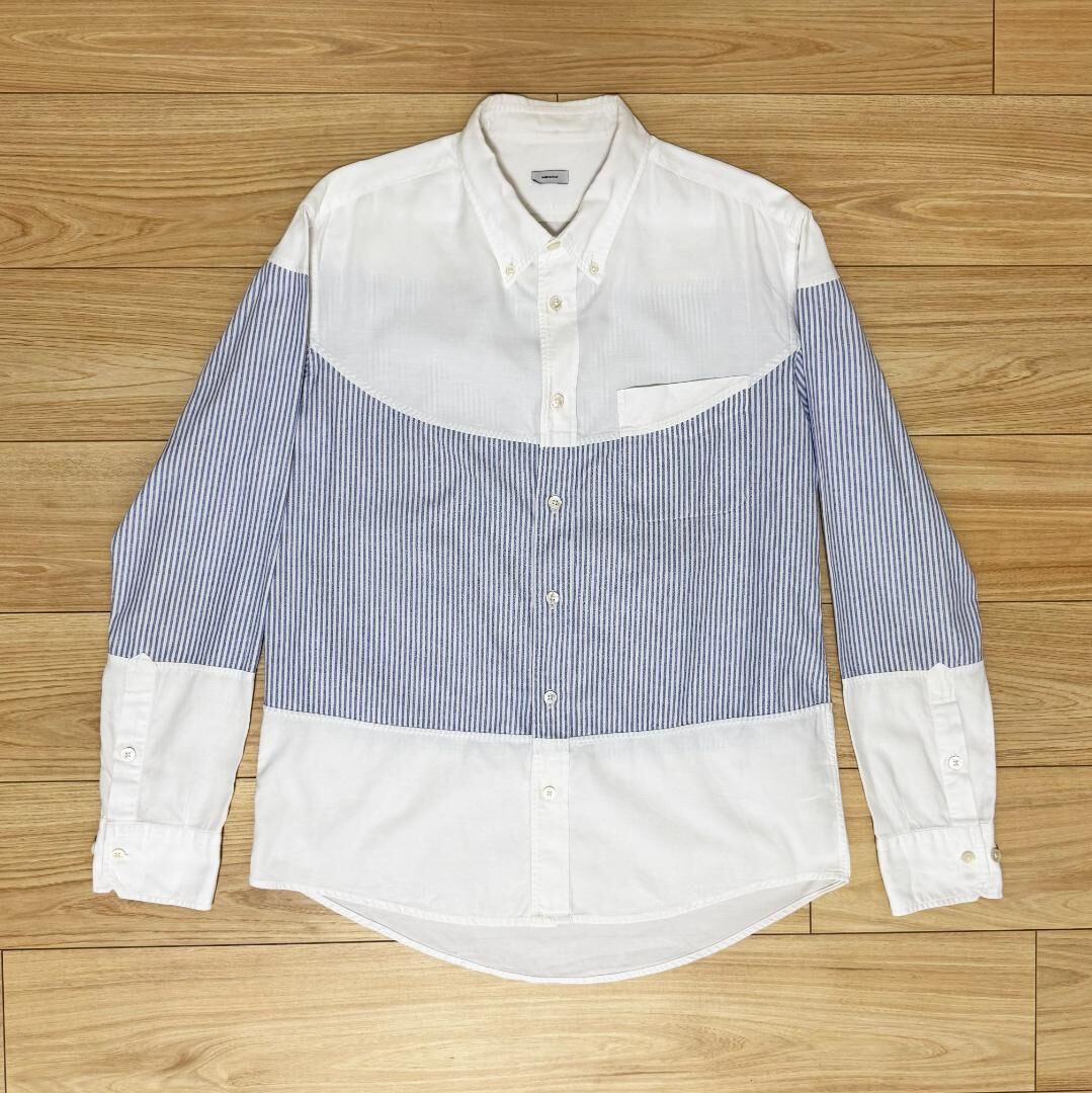 VISVIM BIG HORN SHIRT IT L/S *MADE IN ITALY (( USED A )) 中古美品 - WHITE/BLUE STRIPE MIX SIZE 1 PRE ORDER ITEM (預訂中)