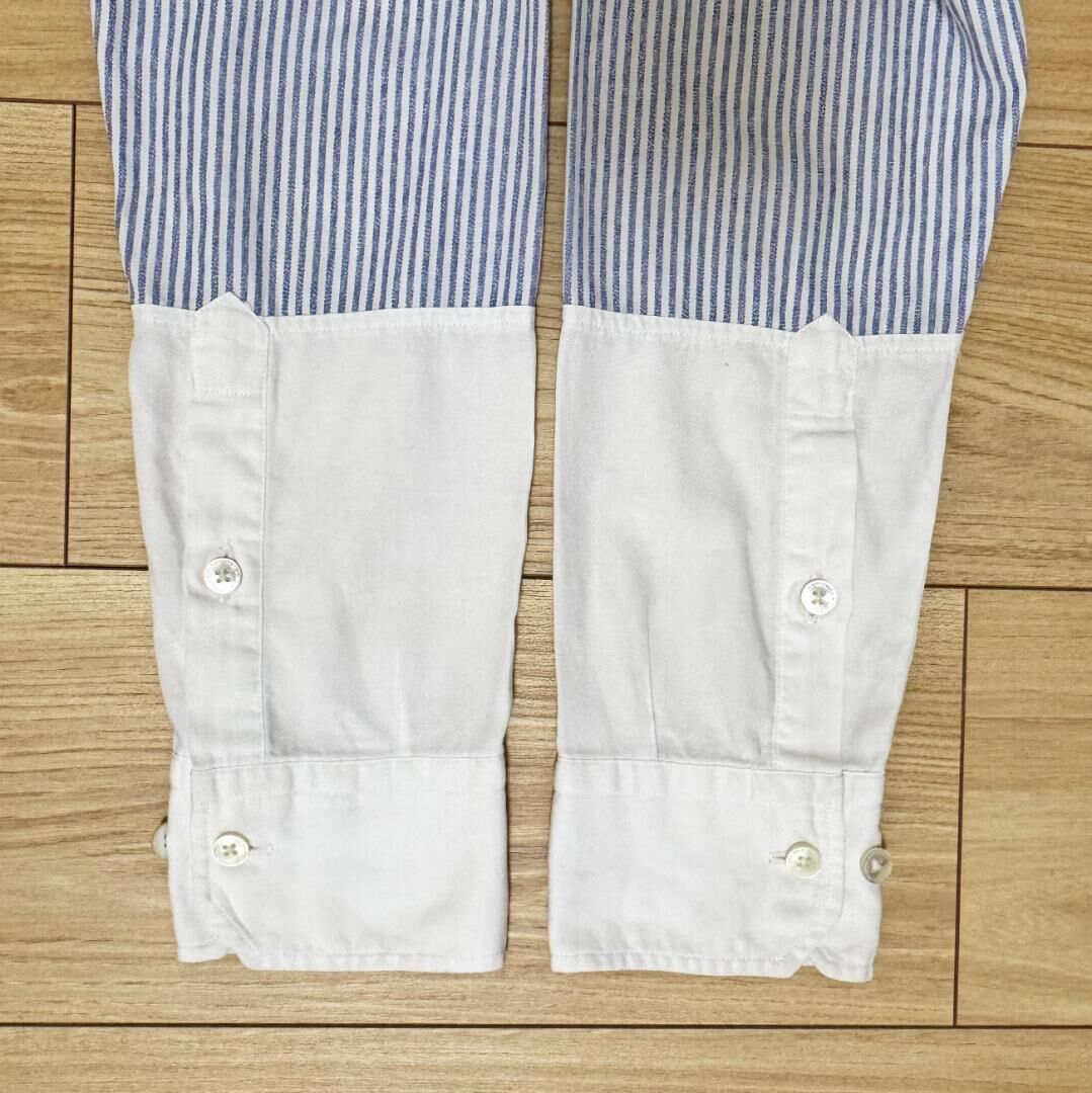 VISVIM BIG HORN SHIRT IT L/S *MADE IN ITALY (( USED A )) 中古美品 - WHITE/BLUE STRIPE MIX SIZE 1 PRE ORDER ITEM (預訂中)