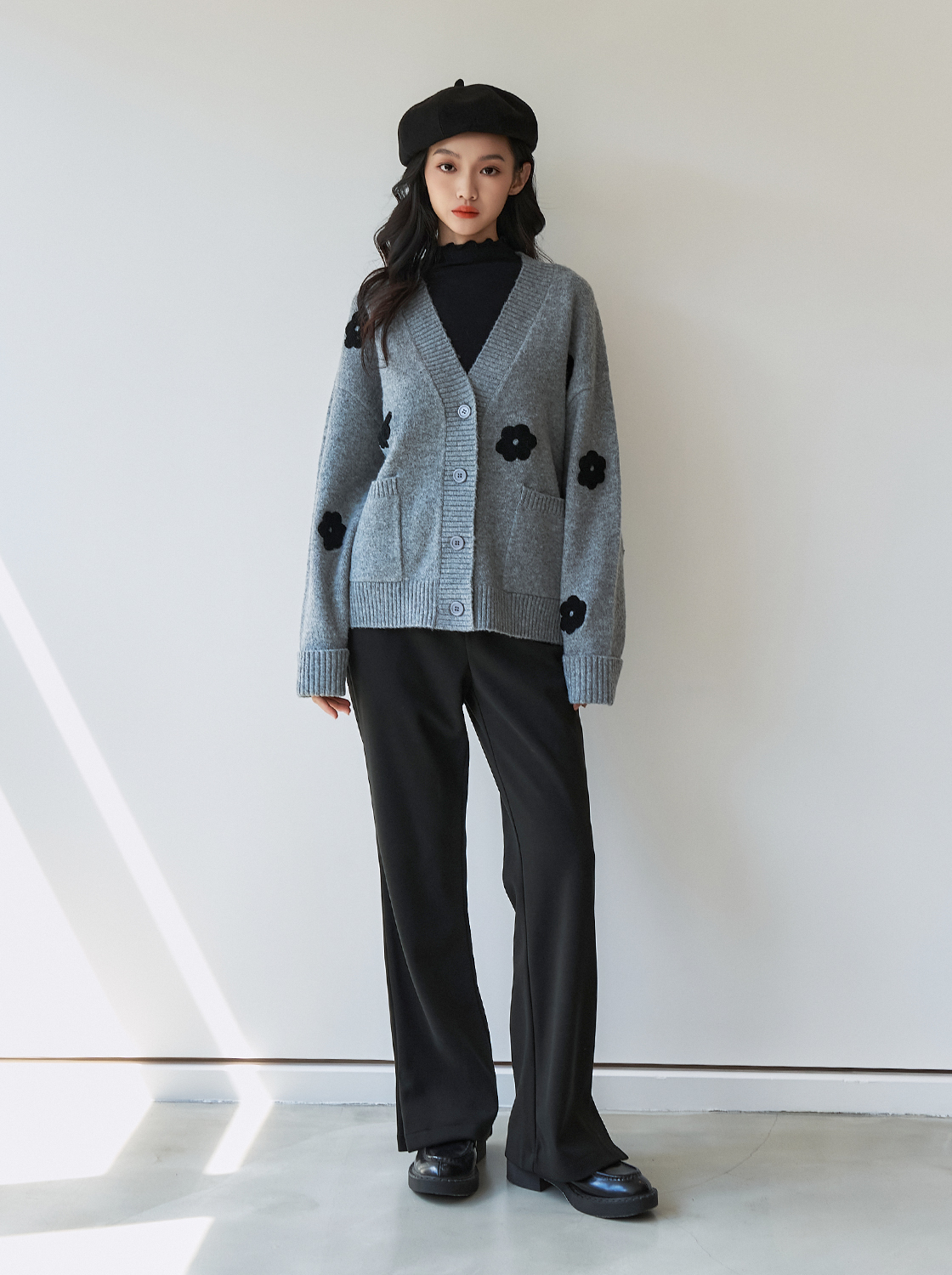 【期間限定】毛呢厚磅微喇叭西裝褲