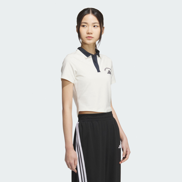 Adidas 愛迪達 Ms Ss Polo KC0075 女 Polo衫 運動上衣 短版上衣 白 黑 亞版