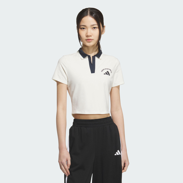 Adidas 愛迪達 Ms Ss Polo KC0075 女 Polo衫 運動上衣 短版上衣 白 黑 亞版