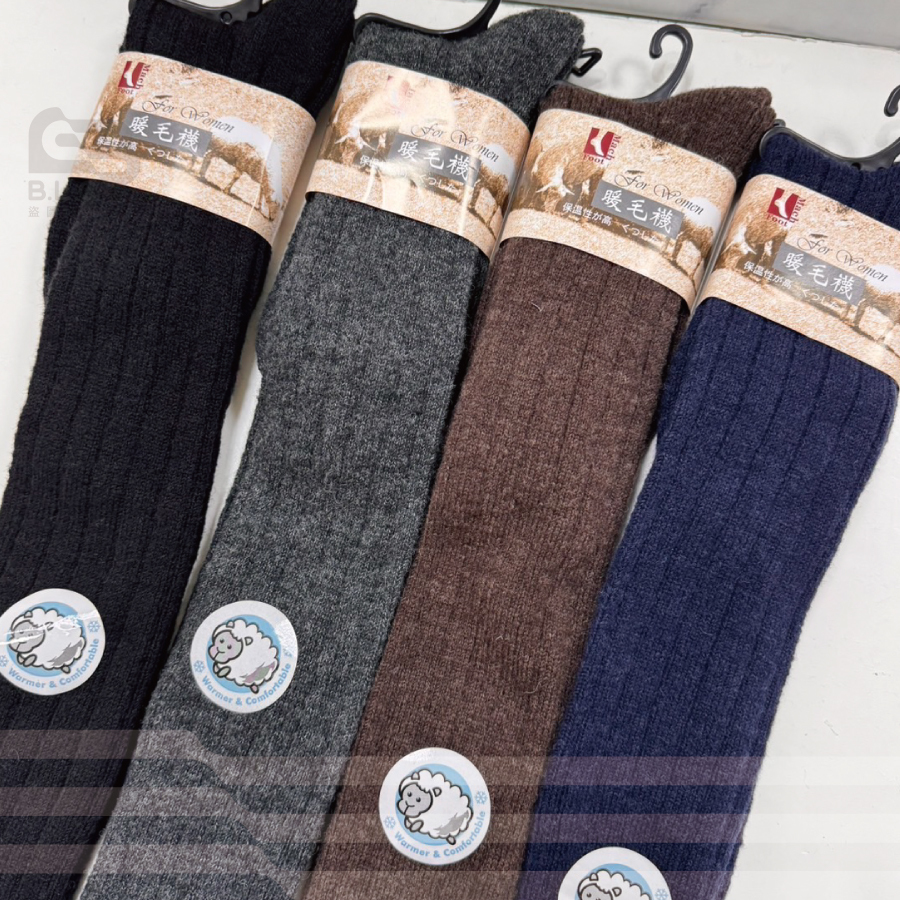 暖合成羊毛中統襪7710