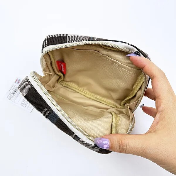 Monchhichi Square Sagara Embroidered Pouch (Brown)