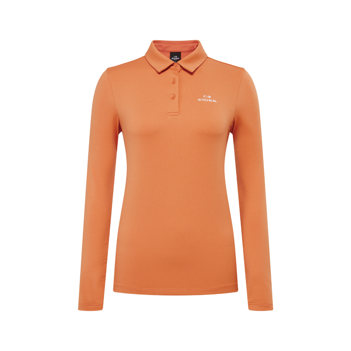 【EIDER】女刷毛長袖Polo上衣/25EDWU25282-[橘、棕、黑]