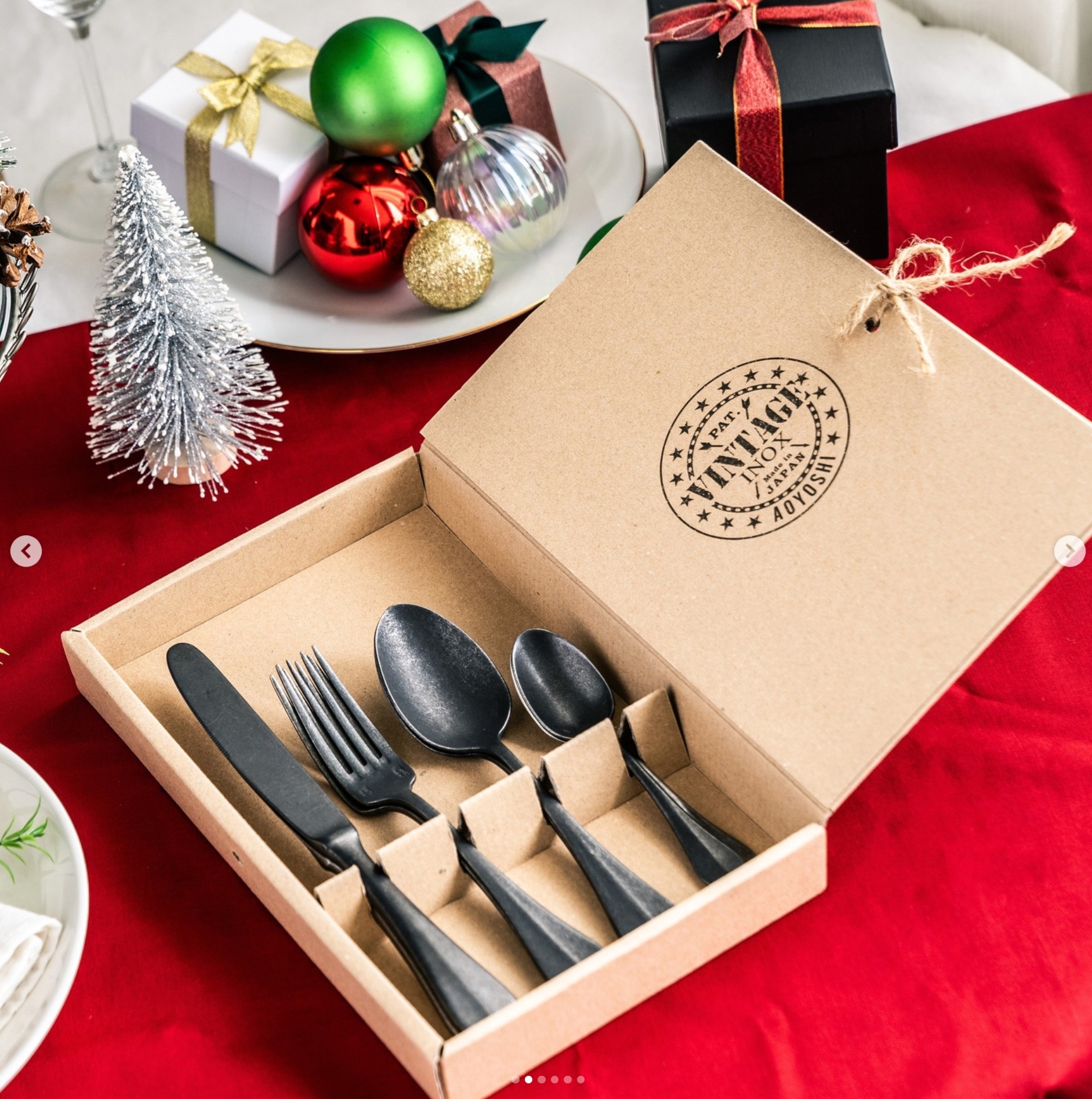 復古野營風仿舊霧黑古英式不鏽鋼餐具8件禮盒組