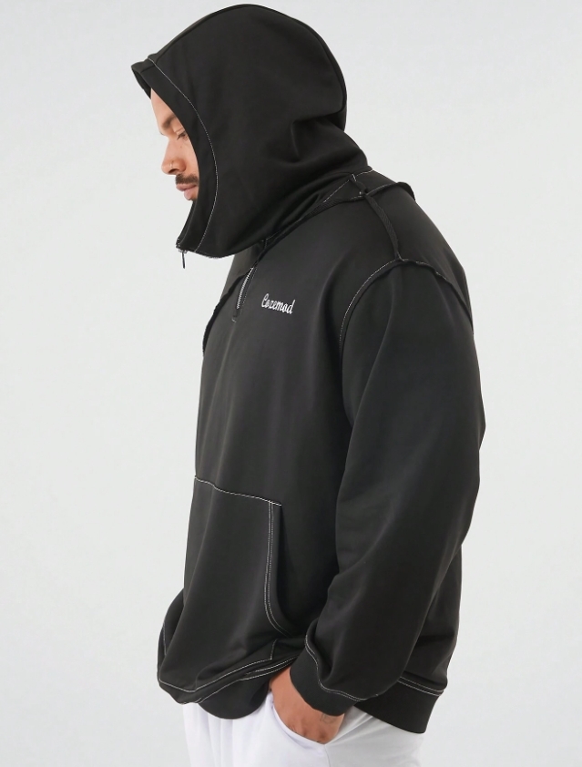 KADMAX大尺碼 - 男士寬鬆考克線印花帽TEE〈KSMS2665〉