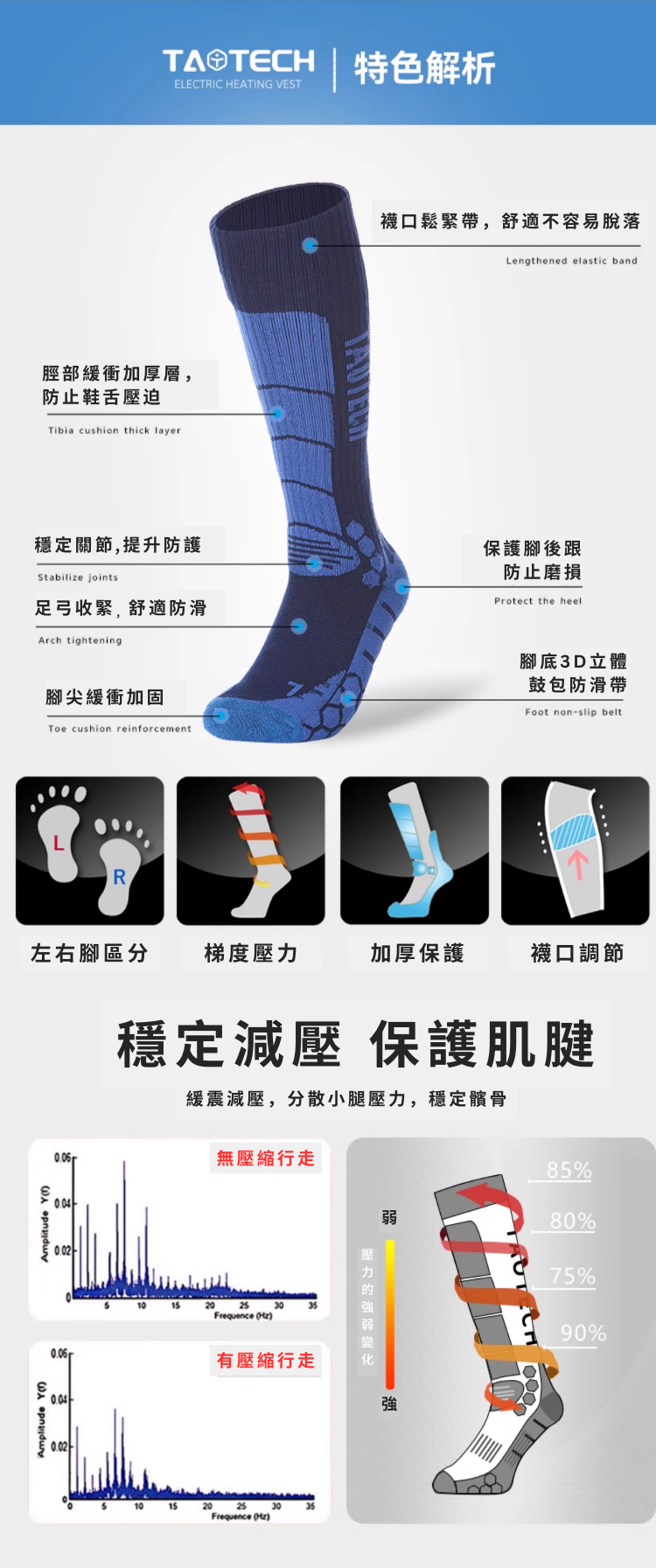 【TaoTech】美麗諾羊毛滑雪襪（30%）兒童款