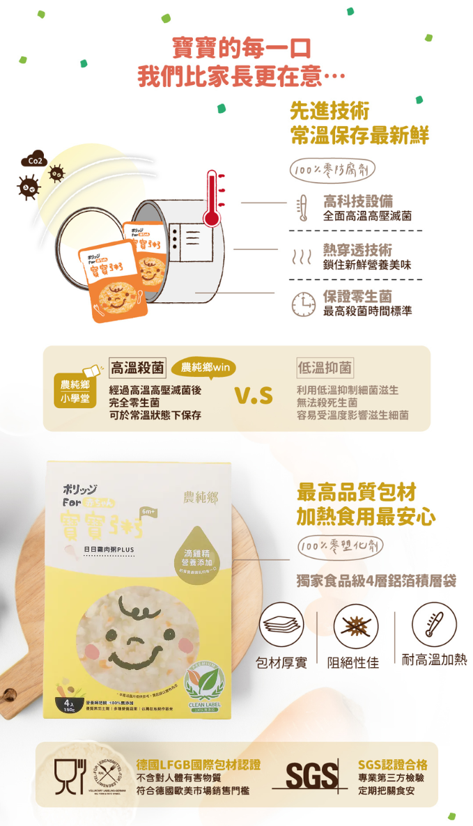 限時優惠🔥唔搶就冇啦！⏰農純鄉 日日雞肉粥 PLUS (150g x4入) 添加滴雞精 6M+