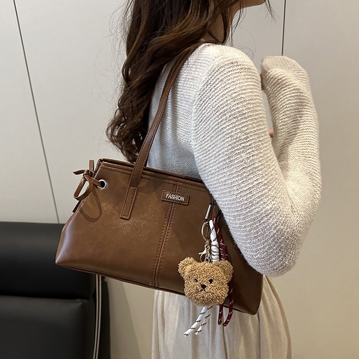 Vintage Small-Brand Waxed Leather Tote Bag