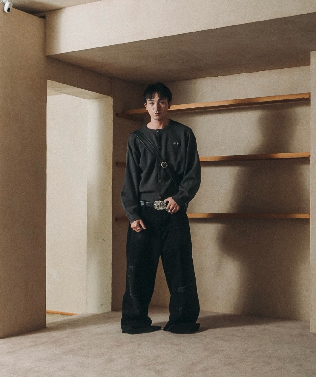 EAL E’TREALOUEST 25SS （ LTNS ）  Reversed Baggy Double Knees Jeans