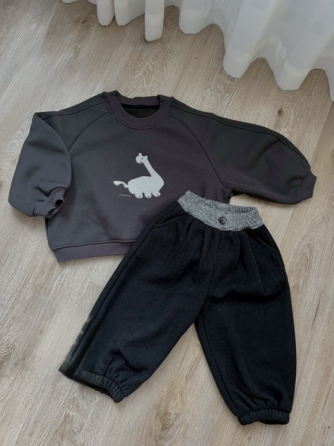 A03639內刷毛恐龍大學T